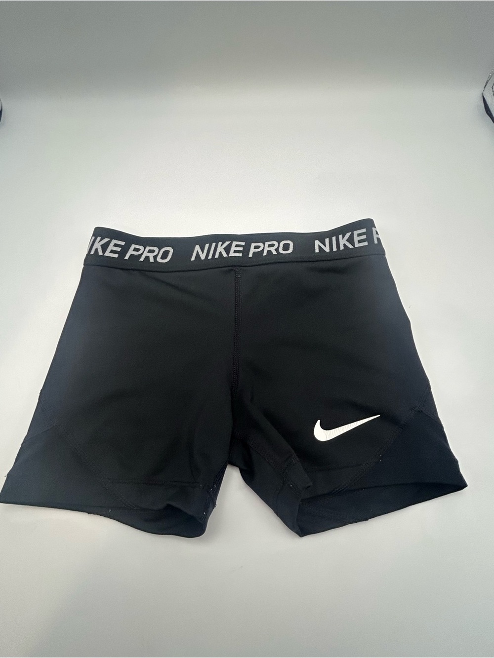 Nike Black Women's Pro Compression Bike Shorts with White Swoosh